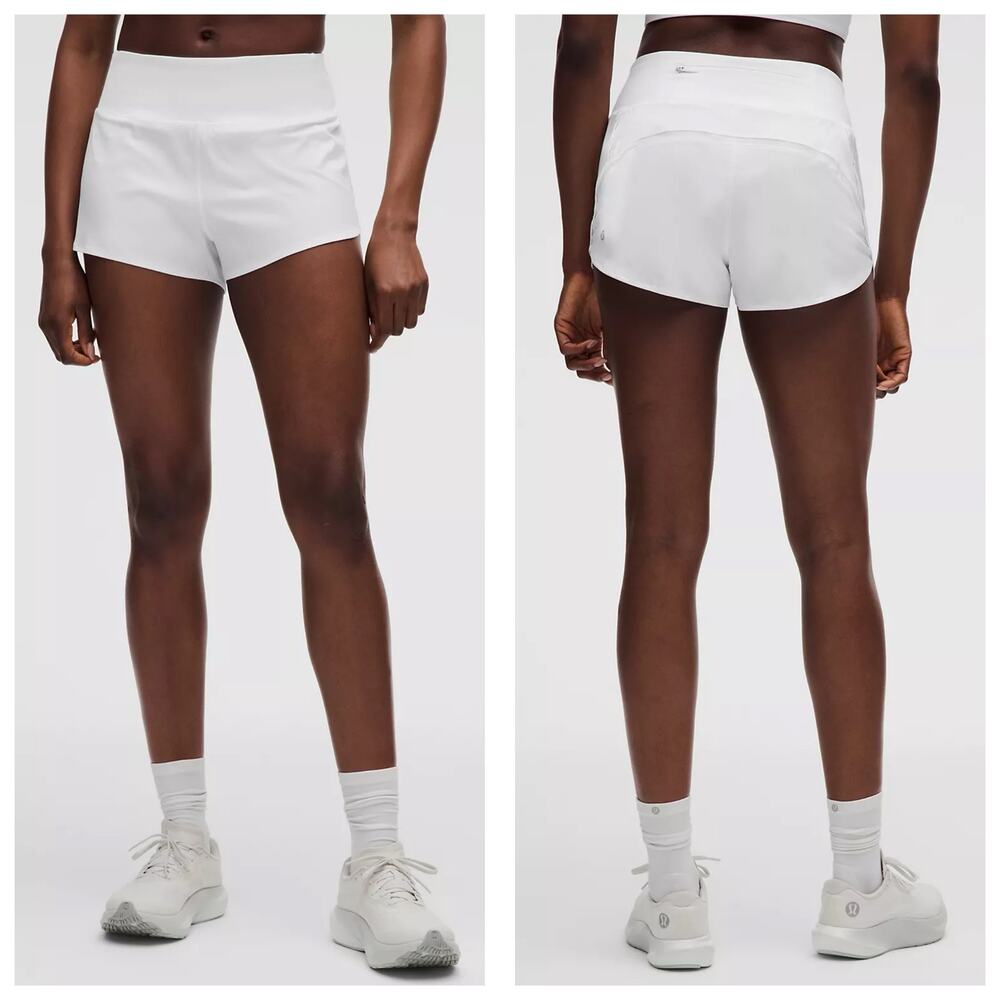 Lululemon Speed Up High-Rise Short 3.5" Size 4 White Running Athletic